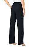 Roaman's Women's Plus Size Wide-Leg Bend Over Pant - 20 W, Black