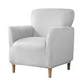 Elehealthy Stretch Chair Covers Banquet Armchair Slipcovers Luxury Velvet Armchair Sofa Covers Chair Slipcover Anti-Slip Furniture Protector for Living Room Friendly for Kids Pets (Light Grey)