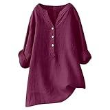 Womens Cotton Linen Button Down Shirt Long Sleeve Solid Color Gauze Blouses Loose Work Tops Trendy Boho Clothes