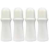 4 Pcs White 75ml Empty Refillable Roller Bottle Plastic Roll On Bottles Reusable Rollerball Bottles DIY Deodorant Containers with Roller Ball，Refillable Containers，Refillable Cosmetic Roller Bottles