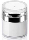 Airless Pump Jar - 0.5 Oz Lotion Dispenser with Pump Travel Container for Skincare, Refillable Empty Jars Vacuum Bottle for Moisturizer, Skincare, Makeup
