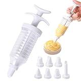 Suuker Cake Decorating Gun, Cupcake Icing Piping Kit, Cake Decorating Kit with 8 Piping Tips, Cupcake Injector/Decorating Icing Set, White