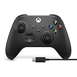 Microsoft Xbox Wireless Controller Carbon Black & USB-C Cable - Wireless & Bluetooth Connectivity - New Hybrid D-pad - New Share Button - Featuring Textured Grip - Easily Pair & Switch Bet