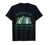 Vintage Retro Columbia Inn Pine Tree Vermont Merry Christmas T-Shirt