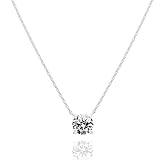 PAVOI 14K Gold Plated Crystal Solitaire 1.5 Carat (7.3mm) Cubic Zirconia Dainty Choker Necklace | Gold Necklaces for Women