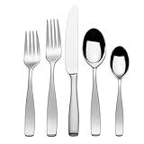 Mikasa, Satin Loft Flatware Service for 12, 65 Piece Set, 18/10 Stainless Steel, Silverware Set with Serving Utensils