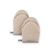 KitchenAid Asteroid Mini Oven Mitt Set, 5.5"x8", Milkshake Tan, 2 Piece