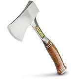Estwing Sportsman's Axe - 14" Camping Hatchet with Forged Steel Construction & Genuine Leather Grip - E24A