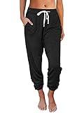 AUTOMET Sweatpants Women with Pockets Lounge Casual Pajama Pants Joggers Fall Clothes Spring Outfits Resort Wear 2025 Black L