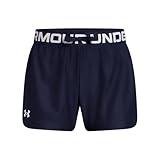 Under Armour Girls' Play Up Solid Shorts, (410) Midnight Navy / / White, Large