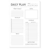 BOOKNOW Daily Planner Notepad, To Do List Notepad 6" x 9" Planner Notebook Undated Tear Off Notebook for Work School Home Personal Organized