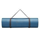 Gaiam Extra-Thick Yoga Fitness Mat and Exercise Mat with Non-Slip Texture and Easy Carry Strap - Ideal for Floor Workouts and Everyday Yoga - Supportive and Portable, Blue, 10mm,1 EA