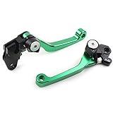 CNC Adjustable Dirt Bike Brake Clutch Levers Pivot for Suzuki RM 85 02-19, RM 125 01-08, RM 250 01-08, Alluminum Green