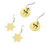 New For Arrival Hebrew Letter Chai Coin Drop Earrings For Women Chai Charm Jewish Amulet Israel Jewelry Christmas Gift With For You Accessories Creative Gift