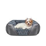 INVENHO Rectangle Washable Orthopedic Dog Bed for Small, Medium and Large Dogs, Soft Calming, Sleeping Puppy Bed Durable Pet Cuddler with Anti-Slip Bottom, S (20"x19"x6")