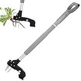 DUOLIYBC Weed Puller Tool,Gardening Stand Up Weeding Tool with 40" Long Handle Heavy Duty,4-Claws Manual Weeder Remover,Weeder Root Without Bending for Dandelion Gardening Yard Patio（Grey）