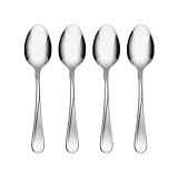 Oneida Flight Everyday Flatware Teaspoons 18/0 Stainless Steel, Set of 4, Silver