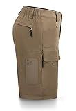 Hiauspor Men's Hiking Cargo Shorts 9"/10" Quick Dry Lightweight Waterproof for Golf Tactical Fishing Casual with 6 Pockets (Khaki, 32)