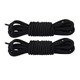 MOCATH 2 Pair Round Boot Laces, Shoelaces for Outdoor Work & Hiking Boots, Shoes Strings for Adults, Kids, Men, Women Black 63"