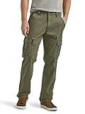 Wrangler Authentics Men's Relaxed Fit Stretch Cargo Pant, Olive, 46W x 32L