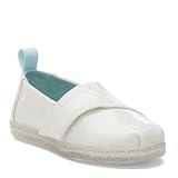 TOMS Girls Espadrille Loafer Flat, White Confetti Coated Glitter, 4.5 Big Kid