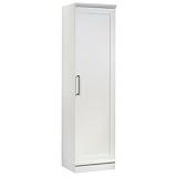 Sauder HomePlus Narrow Pantry Storage Cabinet Slim Single Door with Adjustable Shelves, Kitchen Laundry Bathroom Storage Cabinet, in Soft White