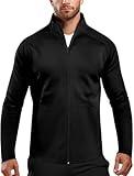 Mens Zip Up Jacket Athletic(Black,M)