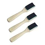 YXQ 3 Pcs Dance Shoe Brush Set – Copper Wire Bristles & Wooden Handle, 6.7 x 1.1 Inches – Complete Dance Shoe Maintenance Kit for Ballroom, Ballet, and More