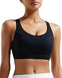 RUNNING GIRL High Impact Sports Bras for Women,Molded Cup Black Sports Bras for Women Large Bust(3059Black_L)