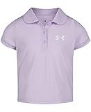 Under Armour Girls Short Sleeve Polo Collared Shirt, Chest Logo, Soft & Comfortable Fashion-t-Shirts, Nebula Purple, 4 US