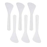 100Pcs Mini Disposable Cosmetic Spatulas Facial Care Cream Mask Spoon Stick Plastic Mixing Spatulas Makeup Scoop for Mixing and Sampling Makeup Cosmetic Beauty Tools, White