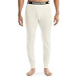 Realtree Men's Heavyweight Cotton Polyester Thermal Long Johns Underwear Bottom, Ivory, Large