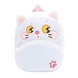 Cute Toddler Backpack,Cartoon Cute Animal Plush Backpack Toddler Mini School Bag for Kids Age 2-4 Years Old(White Cat)