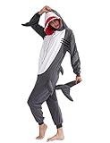 vavalad Adult Shark Onesie Pajamas Unisex Animal Cosplay Costume One Piece for Women and Men