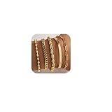 Poxtex Gold Bracelets for Women, 14K Gold Dainty Jewelry Sets for Women Trendy, Gold Stackable Waterproof Bracelets Inclued Beaded, Cuban, Paperclip, Herringbone, Rope, Mothers Day Fashion Jewelry Gifts for Mom Her
