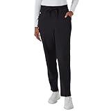 Hanes Comfort Fit Pants, Moisture-Wicking Healthcare Scrubs for Women, 3 Pockets, New Ebony, Large
