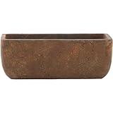 Classic Home and Garden Dakota Rectangular Planter Box w/Drain Plug - Small Succulent Pots for Window Sills & More - Shallow Trough Planter for Indoor Outdoor Use (8” Rust Brown)