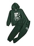 Cakaner Boy's Sweatsuit Set - Athletic Hoodie Sweatshirt and Active Jogger Sweatpants (9-10T)