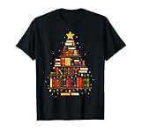 Christmas Tree Bookshelf Book Lover Library Men Women Kids T-Shirt