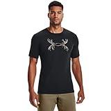 Under Armour Men's Antler Logo T-Shirt, Black (001)/Ua Barren Camo, X-Large