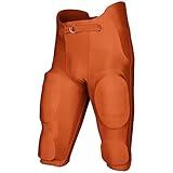 Champro Standard Bootleg 2 Adult Integrated Football Pants with Built-in Pads, Orange, Small