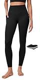 IUGA Compression Leggings with Pockets for Women Tummy Control Leggings No Front Seam Workout Leggings High Waist Yoga Pants,Black