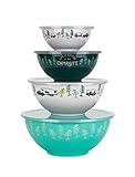 Camco Life is Better at The Campsite Nesting Bowl Set with Lids | Great for On-The-Go Lifestyles | Features (4) Durable Melamine Bowls with (4) Plastic Lids (53451)