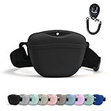 AUDWUD Upgraded Version of Silicone Treat Bag,Tighter Sealing to Prevent Food from Falling out While Walking;Comes with a Belt for Convenient Wearing;also Includes a Training Clicker