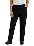 Chic Classic Collection Women's Cotton Pull-On Pant with Elastic Waist, Black Twill, 8A