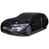 6 Layers Car Cover Waterproof All Weather for Automobiles, Size A3 with Zipper Cotton Fit for Toyota Camry, Honda Accord, Ford Mustang, Chevy Camaro/Malibu,Kia Optima/K5 (187-198 inch)