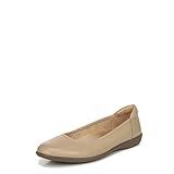 Naturalizer Womens Flexy Comfortable Slip On Round Toe Ballet Flats ,Beige Leather ,8 M US