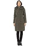 Cole Haan Women's Long Quilted Puffer Coat Down Jacket, Forest, X-Small