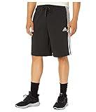 adidas Men's Essentials Fleece 3-Stripes Shorts, Black/White, Medium