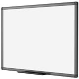 VIZ-PRO Magnetic Dry Erase White Board, 36 X 24 Inches, Black Aluminium Frame